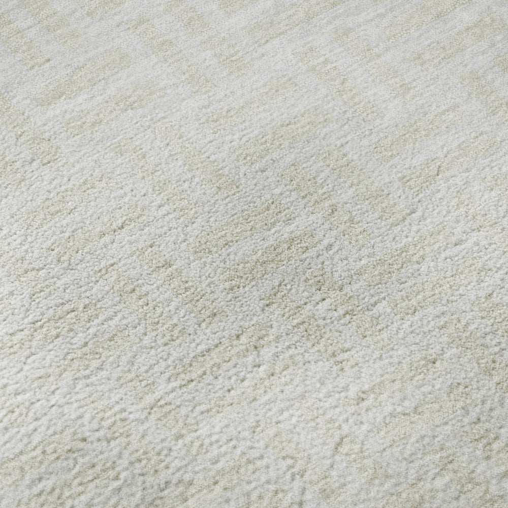 HomeRoots 8' X 10' Ivory and Beige Abstract Geometric Washable Area Rug for Stylish, Durable, Family Living Spaces 673547