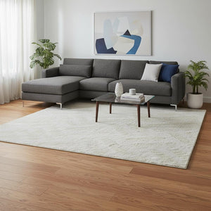 HomeRoots 8' X 10' Ivory and Beige Abstract Geometric Washable Area Rug for Stylish, Durable, Family Living Spaces 673547