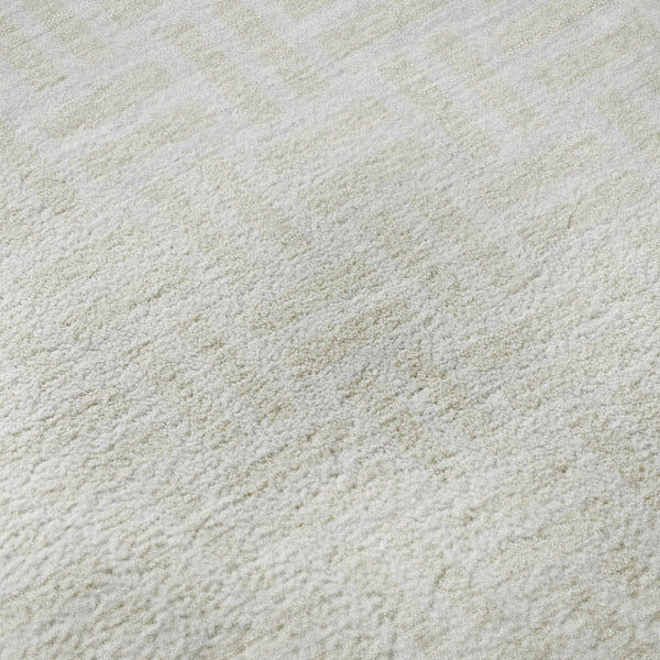 HomeRoots 9' X 12' Washable Ivory & Beige Abstract Geometric Area Rug with UV Protection for Modern Spaces 673548