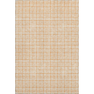 HomeRoots 8' X 10' Peach and Ivory Abstract Geometric Area Rug – Washable, UV-Protected, Perfect for High-Traffic Spaces 673559