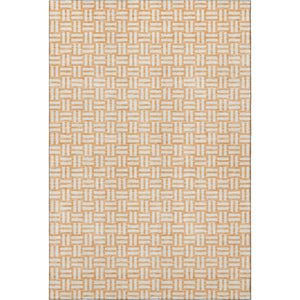 HomeRoots 9' X 12' Peach & Ivory Abstract Geometric Area Rug – Washable, UV Protected, Perfect for Busy Homes! 673560