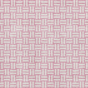 HomeRoots 5' X 8' Modern Pink & Ivory Abstract Geometric Area Rug - Washable, UV-Protected, Durable Design 673563