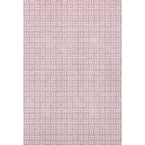 HomeRoots 9' X 12' Pink And Ivory Abstract Geometric Rug - Washable, UV-Protected, Ideal For Busy Homes 673566