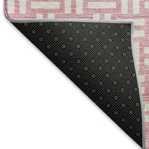 HomeRoots 10' X 14' Pink and Ivory Abstract Geometric Area Rug - Stylish, Washable, UV-Protected for Homes 673567