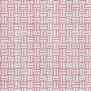 HomeRoots 10' X 14' Pink and Ivory Abstract Geometric Area Rug - Stylish, Washable, UV-Protected for Homes 673567