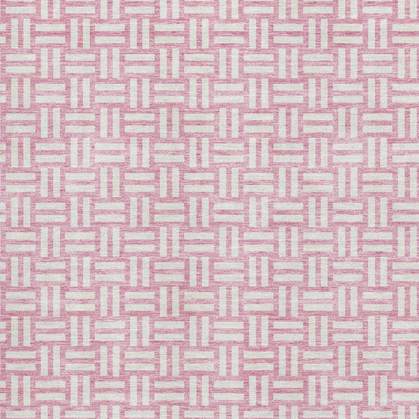 HomeRoots 10' X 14' Pink and Ivory Abstract Geometric Area Rug - Stylish, Washable, UV-Protected for Homes 673567