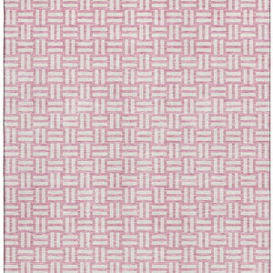 HomeRoots 10' X 14' Pink and Ivory Abstract Geometric Area Rug - Stylish, Washable, UV-Protected for Homes 673567