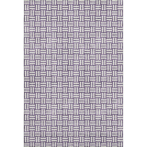 HomeRoots 5' X 8' Vibrant Purple and Ivory Geometric Area Rug – Washable, Stain Resistant, UV Protected Design 673569