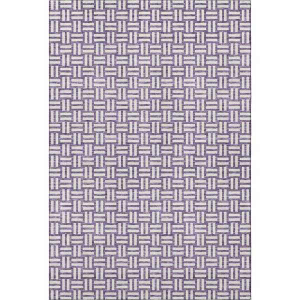 HomeRoots 8' X 10' Stunning Purple and Ivory Abstract Geometric Washable Area Rug with UV Protection & Durability 673571