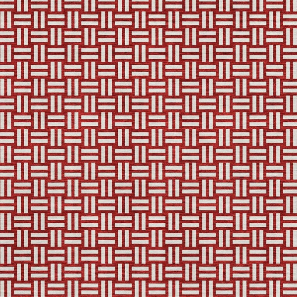 HomeRoots 8' X 10' Contemporary Red and Ivory Abstract Geometric Area Rug - Washable, Durable, UV Protected 673577