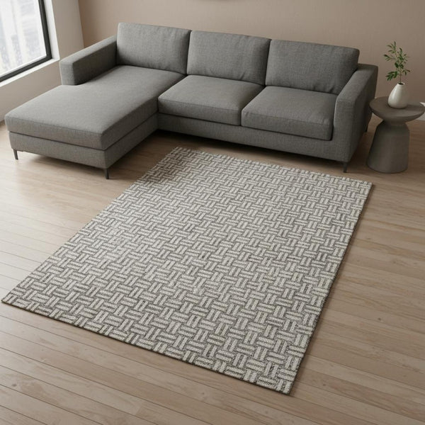 HomeRoots 8' X 10' Stylish Taupe & Beige Abstract Geometric Area Rug - Washable, UV Protected & Stain Resistant! 673583