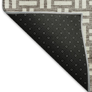 HomeRoots 8' X 10' Stylish Taupe & Beige Abstract Geometric Area Rug - Washable, UV Protected & Stain Resistant! 673583