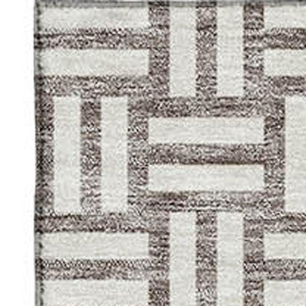 HomeRoots 10' X 14' Modern Taupe & Beige Abstract Geometric Area Rug - Washable, UV Protected, Durable Design 673585