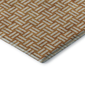 HomeRoots 10' X 14' Stylish Terra Cotta & Beige Abstract Area Rug - Washable, UV-Protected & Family-Friendly! 673597