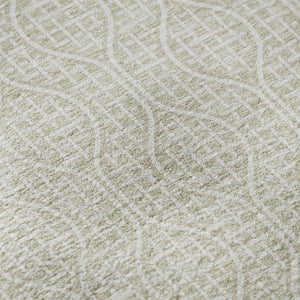 HomeRoots 8' X 10' Beige & Ivory Geometric Area Rug - Durable, Washable Design with UV & Stain Resistance 673601