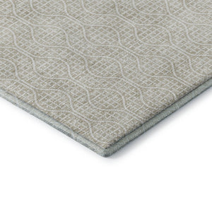 HomeRoots 9' X 12' Beige and Ivory Geometric Washable Area Rug - Durable, UV-Protected, Perfect for Families 673602