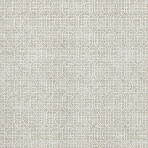 HomeRoots 9' X 12' Beige and Ivory Geometric Washable Area Rug - Durable, UV-Protected, Perfect for Families 673602