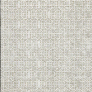 HomeRoots 10' X 14' Beige Geometric Washable Area Rug with UV Protection, Perfect for Busy Homes & Pets! 673603