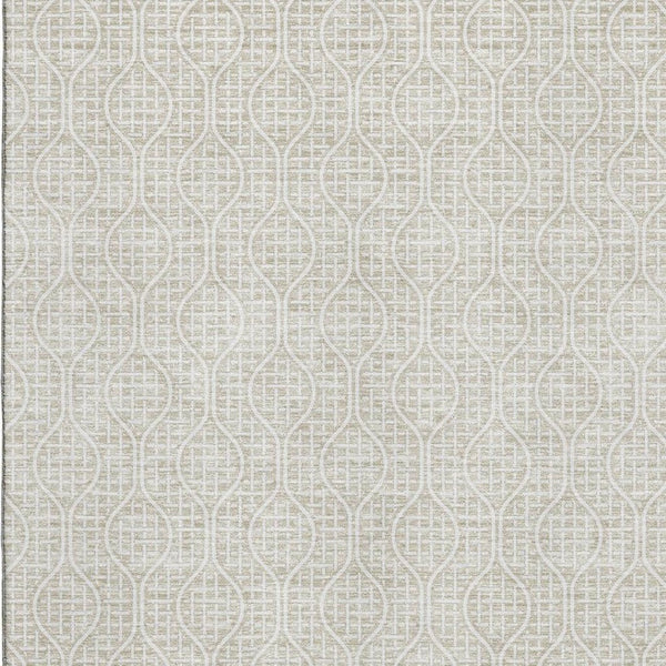 HomeRoots 10' X 14' Beige Geometric Washable Area Rug with UV Protection, Perfect for Busy Homes & Pets! 673603
