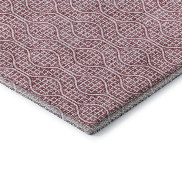 HomeRoots 5' X 8' Blush & Ivory Geometric Area Rug – Washable, UV Protected, Stain Resistant for Modern Homes 673605