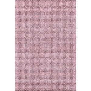 HomeRoots 5' X 8' Blush & Ivory Geometric Area Rug – Washable, UV Protected, Stain Resistant for Modern Homes 673605