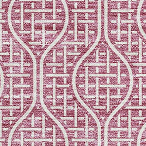 HomeRoots 8' X 10' Stylish Blush & Ivory Geometric Area Rug - Durable, Washable, UV Protected for Modern Homes 673607