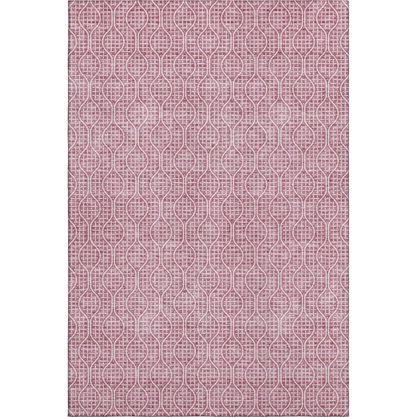 HomeRoots 9' X 12' Blush Ivory Geometric Area Rug - Washable, UV Protected, Stylish & Durable for Homes 673608