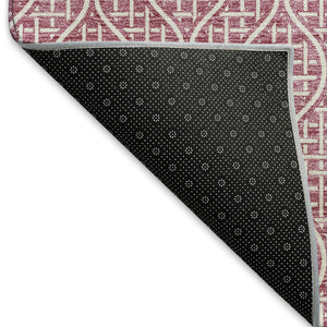 HomeRoots 9' X 12' Blush Ivory Geometric Area Rug - Washable, UV Protected, Stylish & Durable for Homes 673608