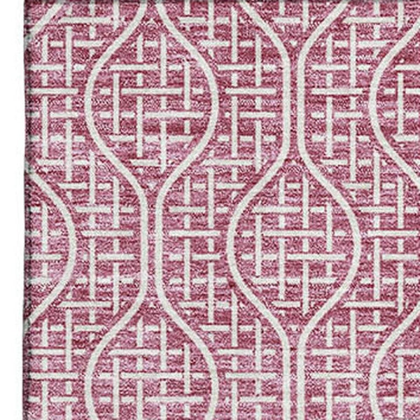 HomeRoots 9' X 12' Blush Ivory Geometric Area Rug - Washable, UV Protected, Stylish & Durable for Homes 673608