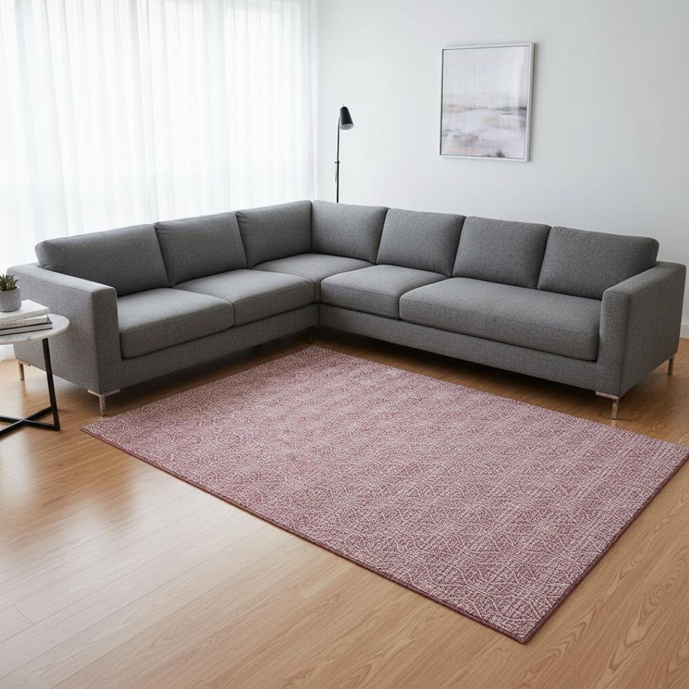 HomeRoots 10' X 14' Blush & Ivory Geometric Area Rug – Washable, Durable, UV-Resistant for Busy Homes & Pets 673609