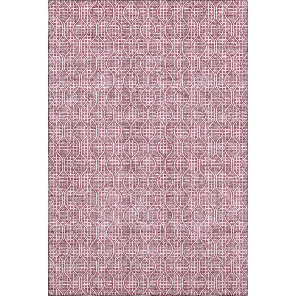 HomeRoots 10' X 14' Blush & Ivory Geometric Area Rug – Washable, Durable, UV-Resistant for Busy Homes & Pets 673609