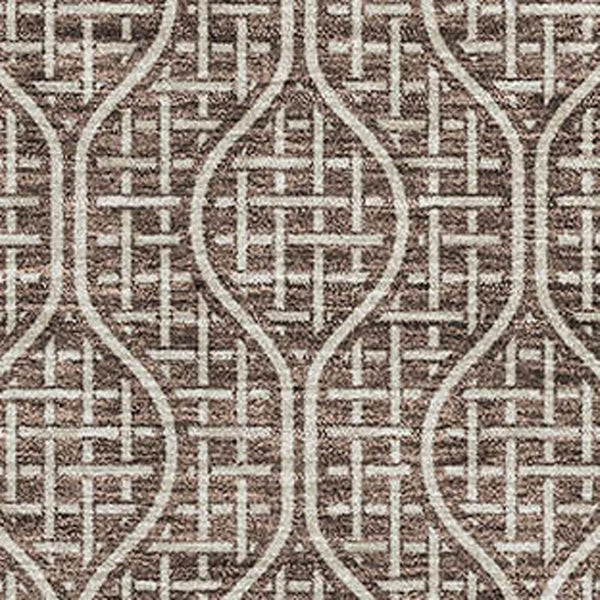 HomeRoots 5' X 8' Washable Brown and Beige Geometric Area Rug with UV Protection for Modern Homes & Durability 673611