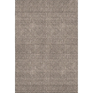 HomeRoots 9' X 12' Brown and Beige Geometric Washable Area Rug - Durable, UV-Protected, Modern Style for Homes 673614