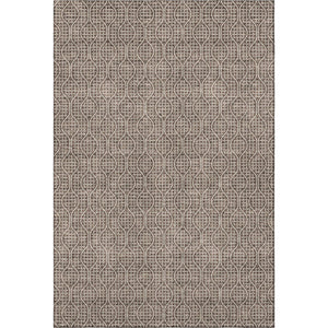 HomeRoots 9' X 12' Brown and Beige Geometric Washable Area Rug - Durable, UV-Protected, Modern Style for Homes 673614
