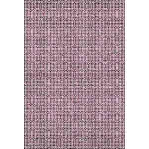 HomeRoots 5' X 8' Stylish Eggplant & Ivory Geometric Area Rug - Washable, UV Protected & Pet-Friendly Design 673617
