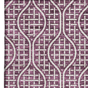 HomeRoots 5' X 8' Stylish Eggplant & Ivory Geometric Area Rug - Washable, UV Protected & Pet-Friendly Design 673617