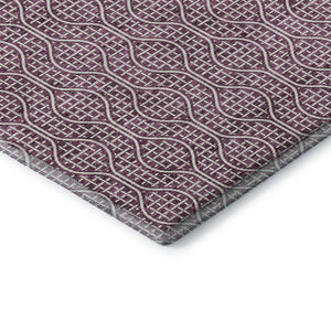 HomeRoots 8' X 10' Eggplant Geometric Area Rug – Washable, UV-Protected, Durable for Homes with Kids & Pets 673619