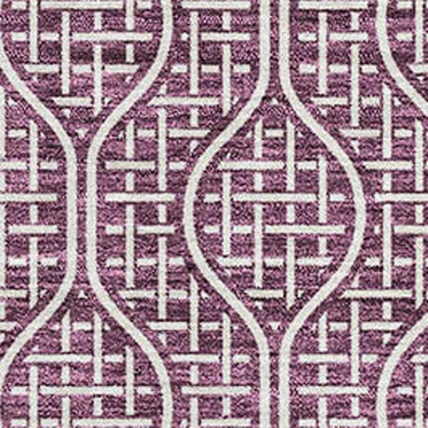 HomeRoots 8' X 10' Eggplant Geometric Area Rug – Washable, UV-Protected, Durable for Homes with Kids & Pets 673619