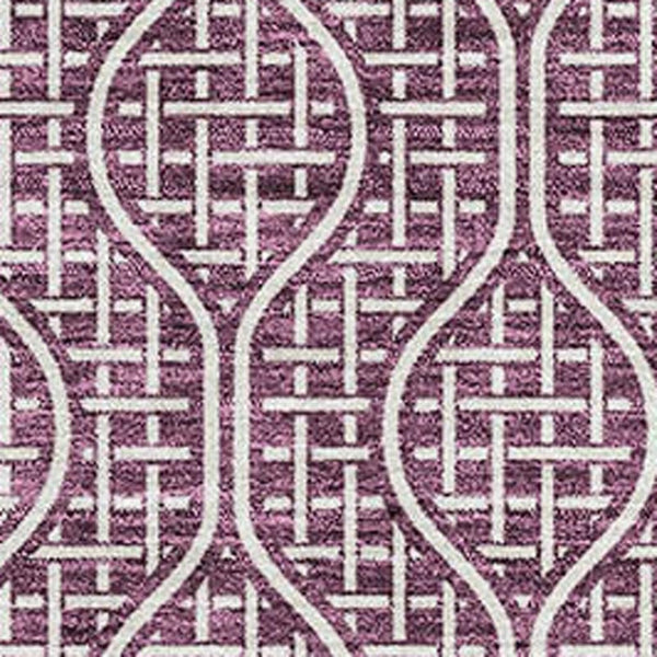 HomeRoots 9' X 12' Eggplant Geometric Area Rug - Durable, Stain-Resistant, UV-Protected for Modern Homes 673620