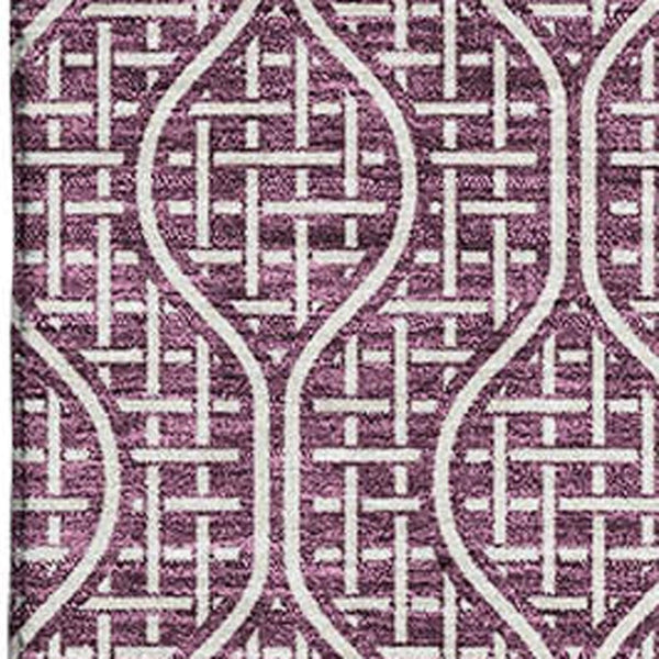 HomeRoots 10' X 14' Eggplant Geometric Area Rug - Stylish, Stain-Resistant & UV Protected for High-Traffic Areas 673621