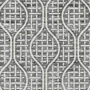 HomeRoots 5' X 8' Gray and Ivory Geometric Area Rug - Washable, UV-Protected, Stylish & Stain Resistant Design 673623