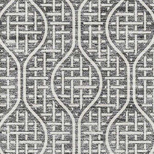 HomeRoots 5' X 8' Gray and Ivory Geometric Area Rug - Washable, UV-Protected, Stylish & Stain Resistant Design 673623