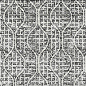 HomeRoots 5' X 8' Gray and Ivory Geometric Area Rug - Washable, UV-Protected, Stylish & Stain Resistant Design 673623