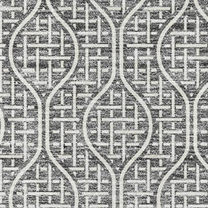 HomeRoots 8' X 10' Gray And Ivory Geometric Washable Area Rug - Durable, Stylish, UV-Protected for High-Traffic Spaces 673625