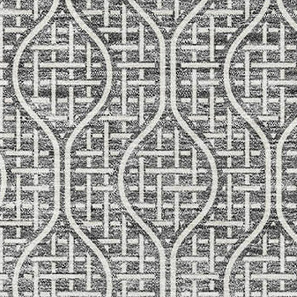 HomeRoots 8' X 10' Gray And Ivory Geometric Washable Area Rug - Durable, Stylish, UV-Protected for High-Traffic Spaces 673625