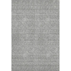 HomeRoots 10' X 14' Gray And Ivory Geometric Area Rug - Washable, UV Protected, Stain Resistant for High Traffic Areas 673627