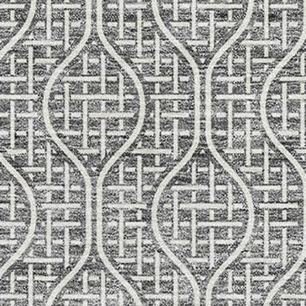 HomeRoots 10' X 14' Gray And Ivory Geometric Area Rug - Washable, UV Protected, Stain Resistant for High Traffic Areas 673627