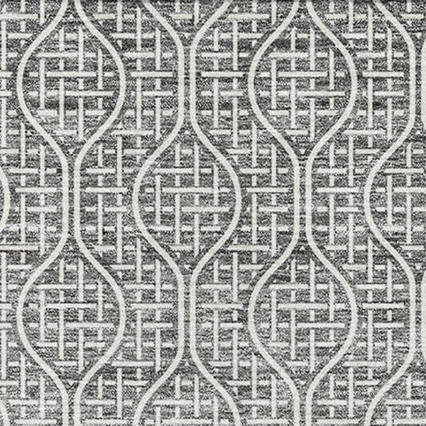 HomeRoots 10' X 14' Gray And Ivory Geometric Area Rug - Washable, UV Protected, Stain Resistant for High Traffic Areas 673627