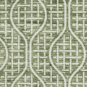 HomeRoots 9' X 12' Geometric Washable Area Rug - Stylish Green & Ivory with UV Protection for Family Homes 673632