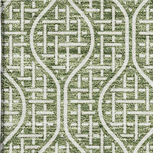 HomeRoots 10' Washable Green and Ivory Geometric Area Rug with UV Protection for High-Traffic Living Spaces 673633